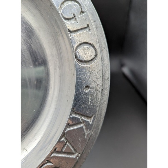 Vintage Pewter Cheese tray plate Craft American By Bon Chef Kenilworth NJ 9 inch - Picture 8 of 11